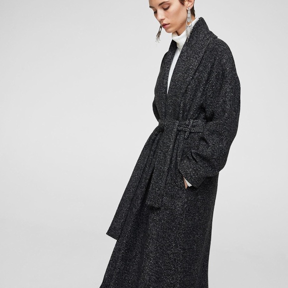 Mango Wool Herringbone Flecked Coat - Picture 6 of 6